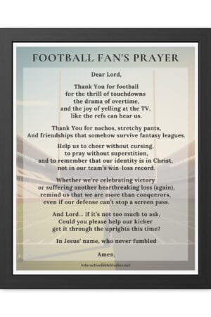Football Fan's Prayer Framed Poster (16X20)