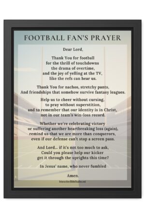 Football Fan's Prayer Framed Poster (18X24)