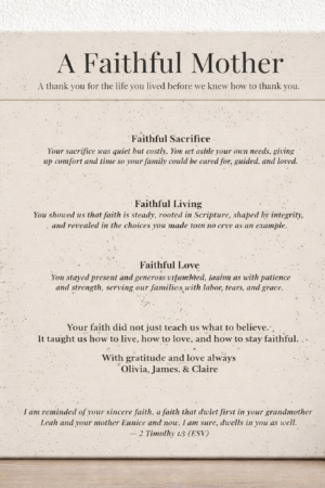 A Faithful Mother Shapes a Family